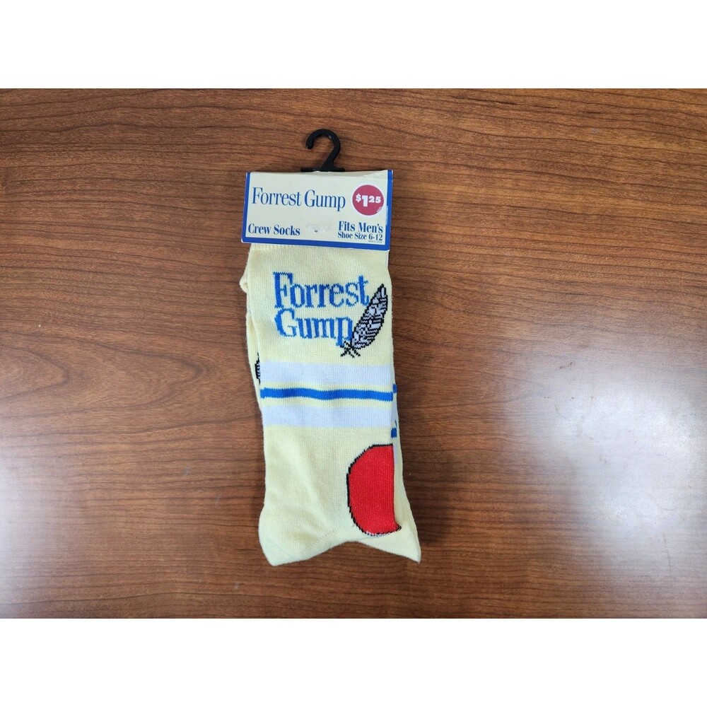 Paramount Forest Gump ~ Crew Socks ~ Yellow ~ Fits Men's Shoe Sizes 6-12 New